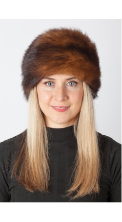 Dark polecat fur hat 